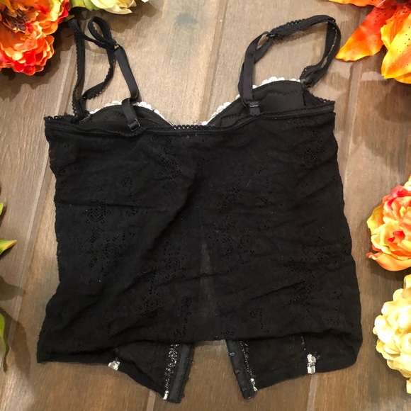 Sexy vintage y2k bustier corset black and white by rampage size 34C - Picture 5 of 7